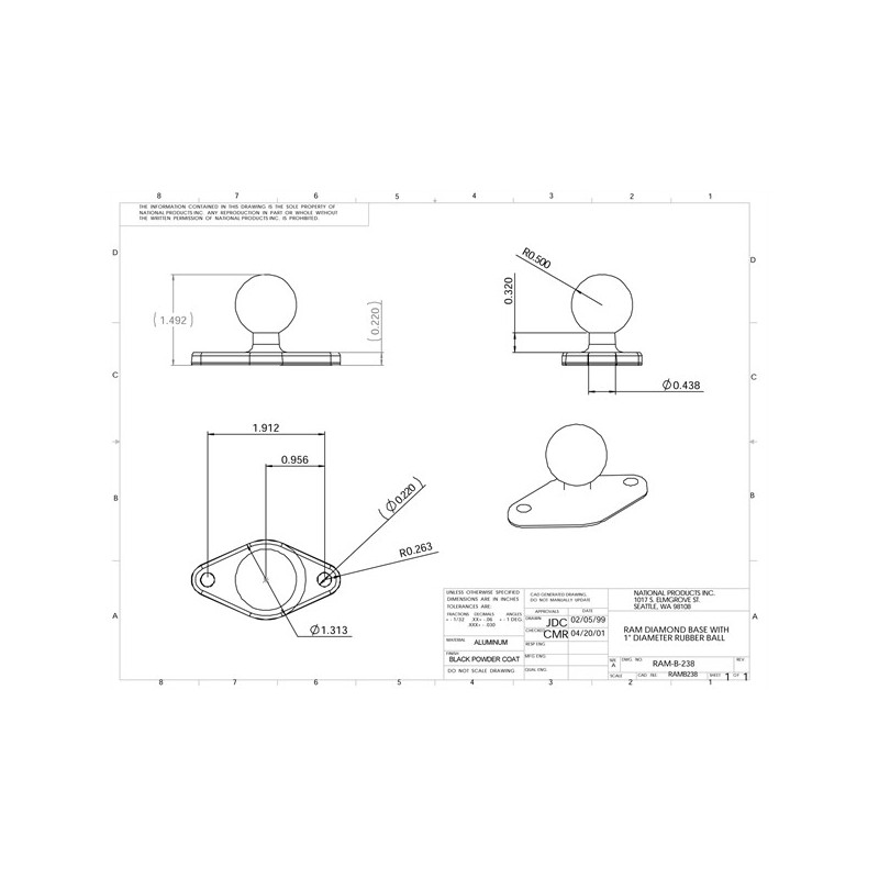 RAM MOUNT Base Plate Trapez C-kulka