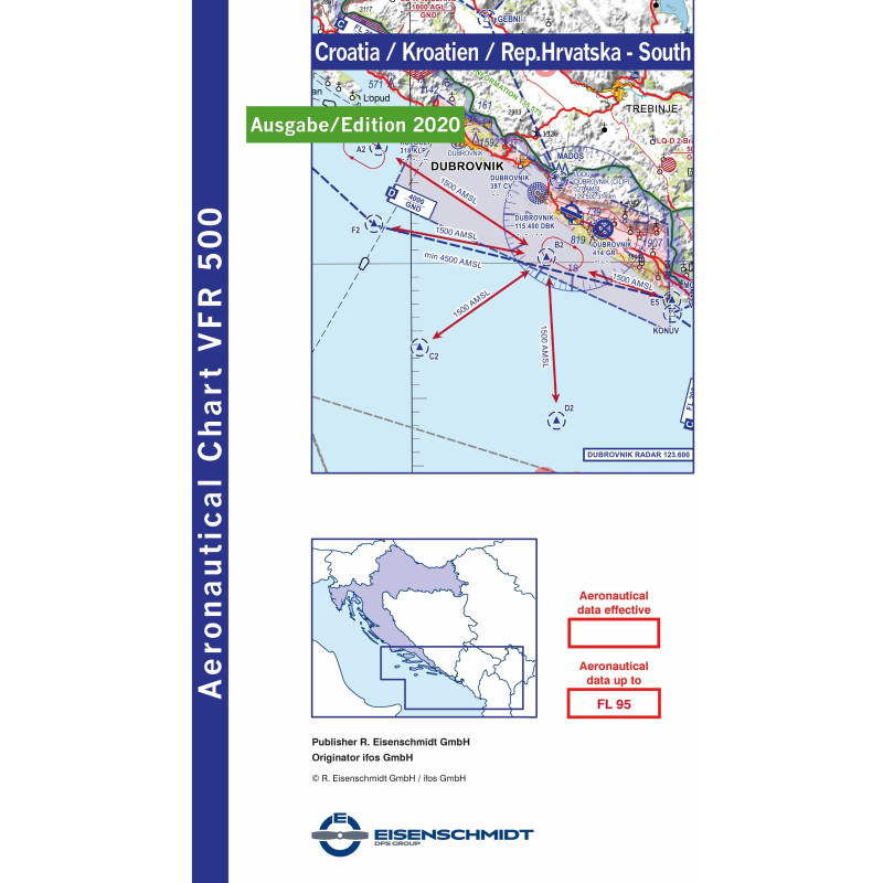 VFR 500 Mapa Chorwacji Południowej 2025