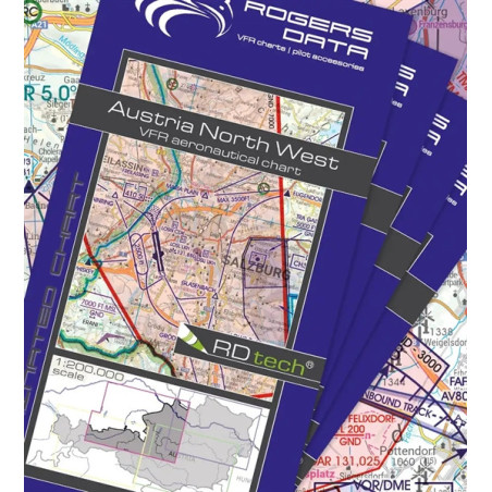 Mapa VFR Rogers Data Austria 1:200 000 4 arkusze 2025