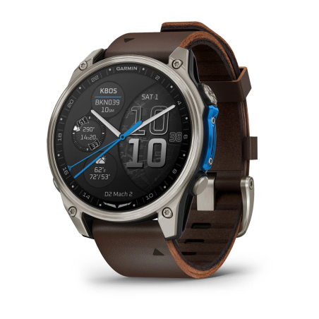 Zegarek pilot Garmin D2 Mach 2, pasek skórzany