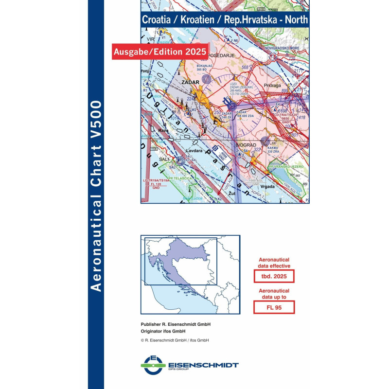VFR 500 Mapa Chorwacji Północnej 2025